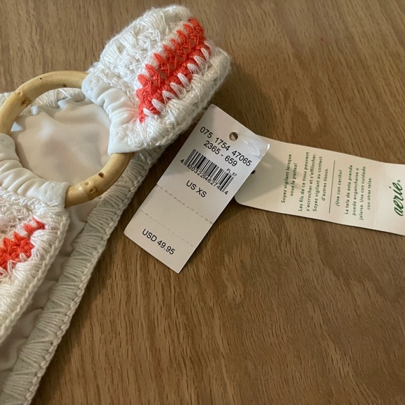 Aerie| Cheeky Bikini Bottom in Crotchet Knit Striped Nautical Style, Beachy,NWT• - Picture 4 of 9